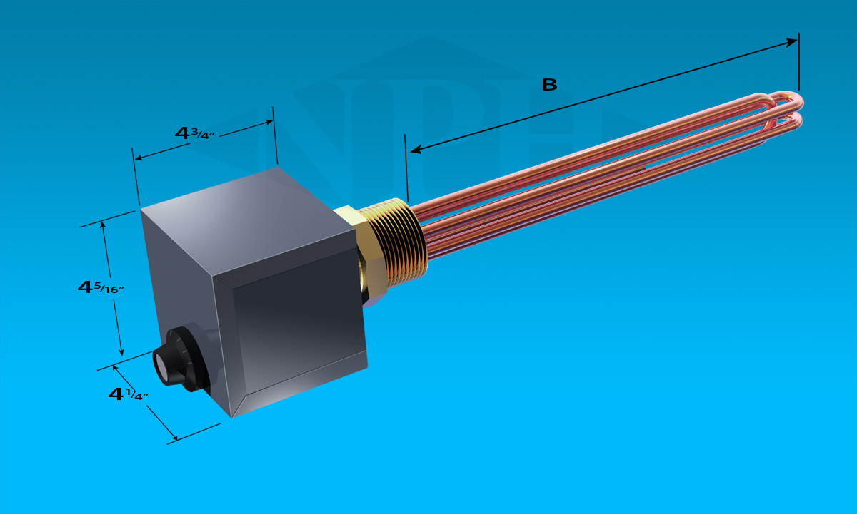 NEMA 1 - 2 NPT-General Purpose Enclosure-3 Elements-Built In Thermostat